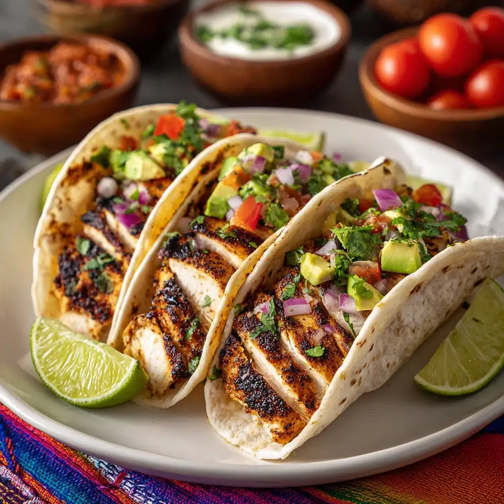 Grilled Chicken Tacos with Spiced Mayo and Avocado Salsa Recipe - Recipe Image