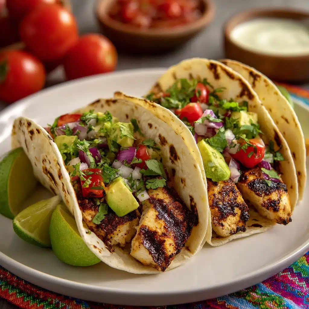 Grilled Chicken Tacos with Spiced Mayo and Avocado Salsa Recipe - Recipe Image