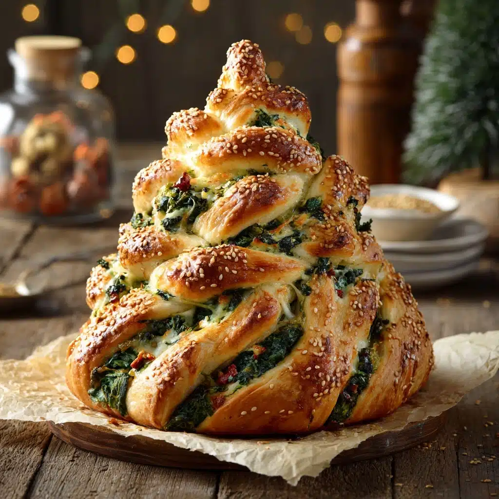 Christmas Tree Spinach Dip Breadsticks Recipe