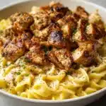 Garlic Butter Chicken Bites with Creamy Parmesan Pasta Recipe