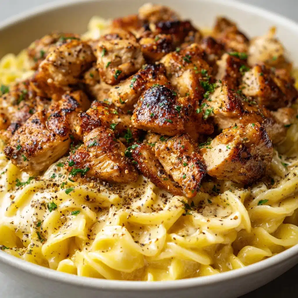 Garlic Butter Chicken Bites with Creamy Parmesan Pasta Recipe