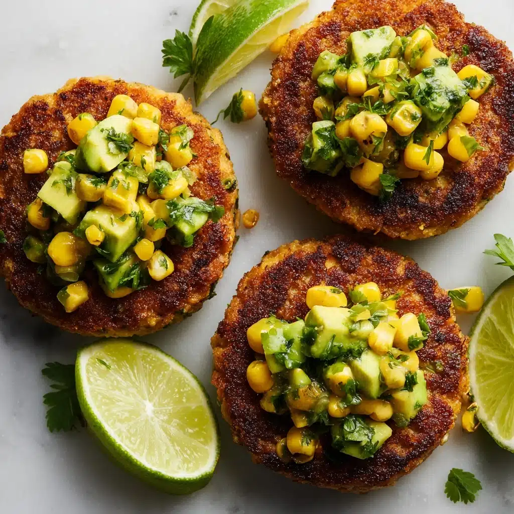 Chicken Burgers with Avocado Corn Salsa Recipe - Recipe Image