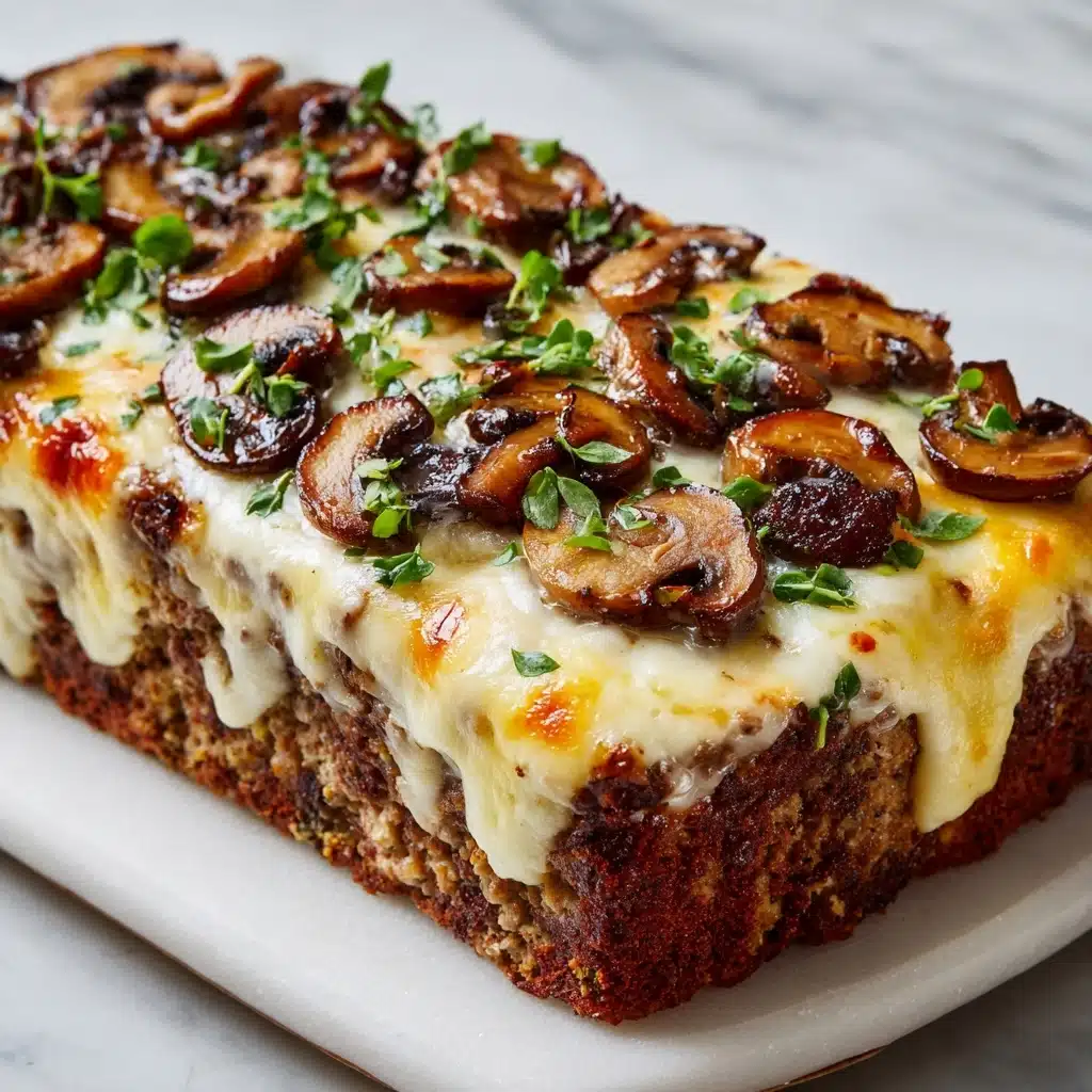 Mushroom Swiss Cheese Meatloaf Recipe - Recipe Image