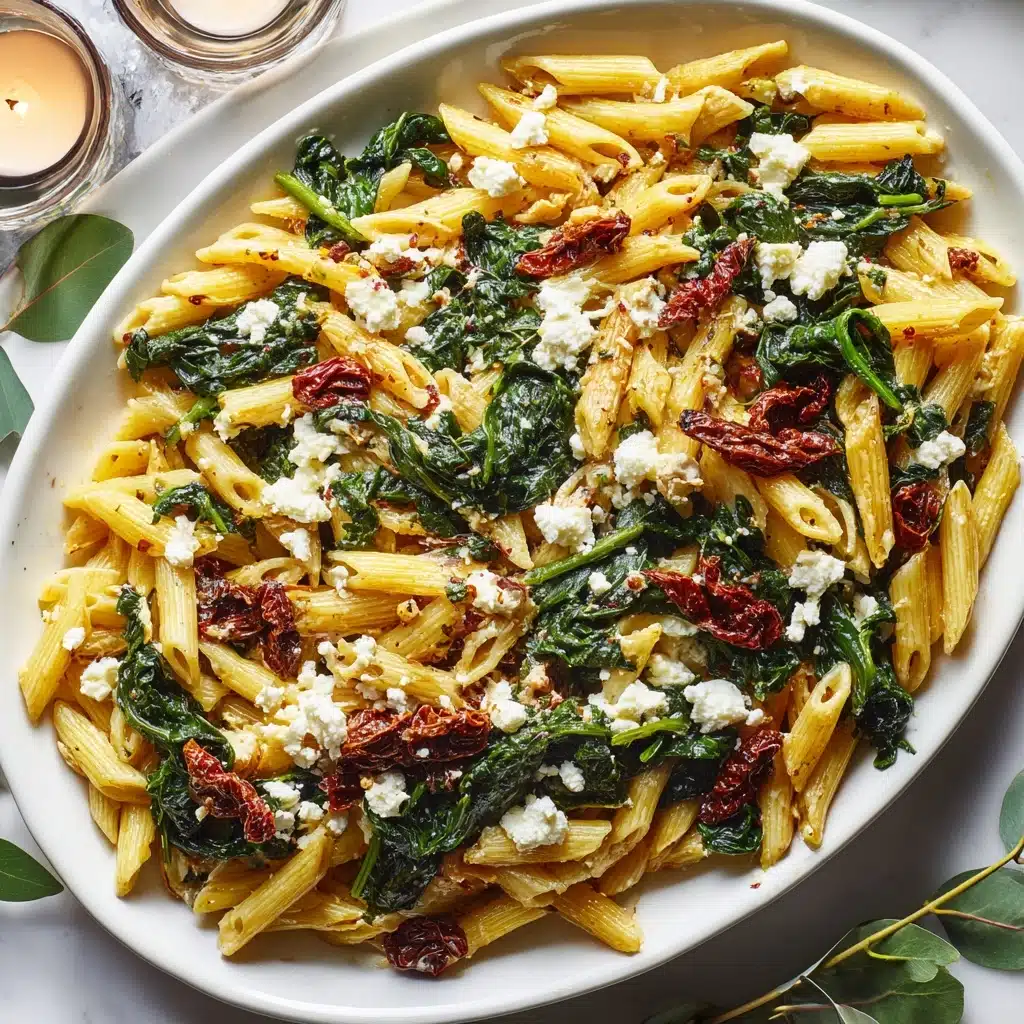Pasta with Spinach and Feta Cheese Recipe - Recipe Image