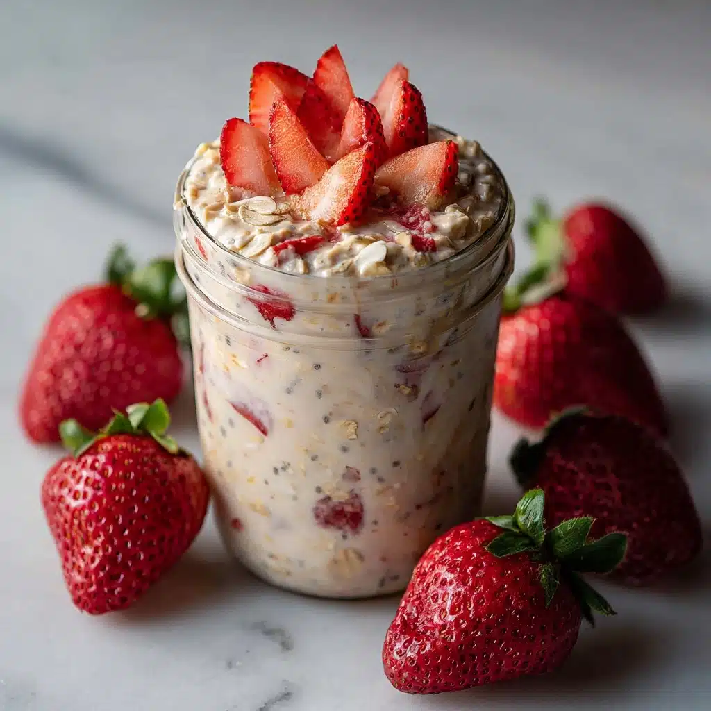 Strawberries and Cream Overnight Oats Recipe - Recipe Image
