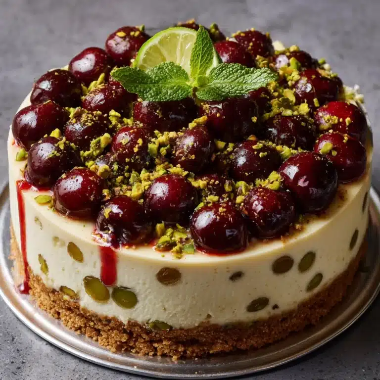 Luscious Lemon-Lime Cherry Pistachio Cheesecake Recipe