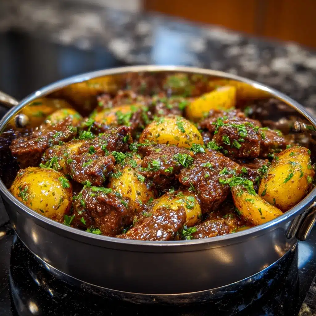 Slow Cooker Garlic Butter Beef Bites & Potatoes Recipe - Recipe Image
