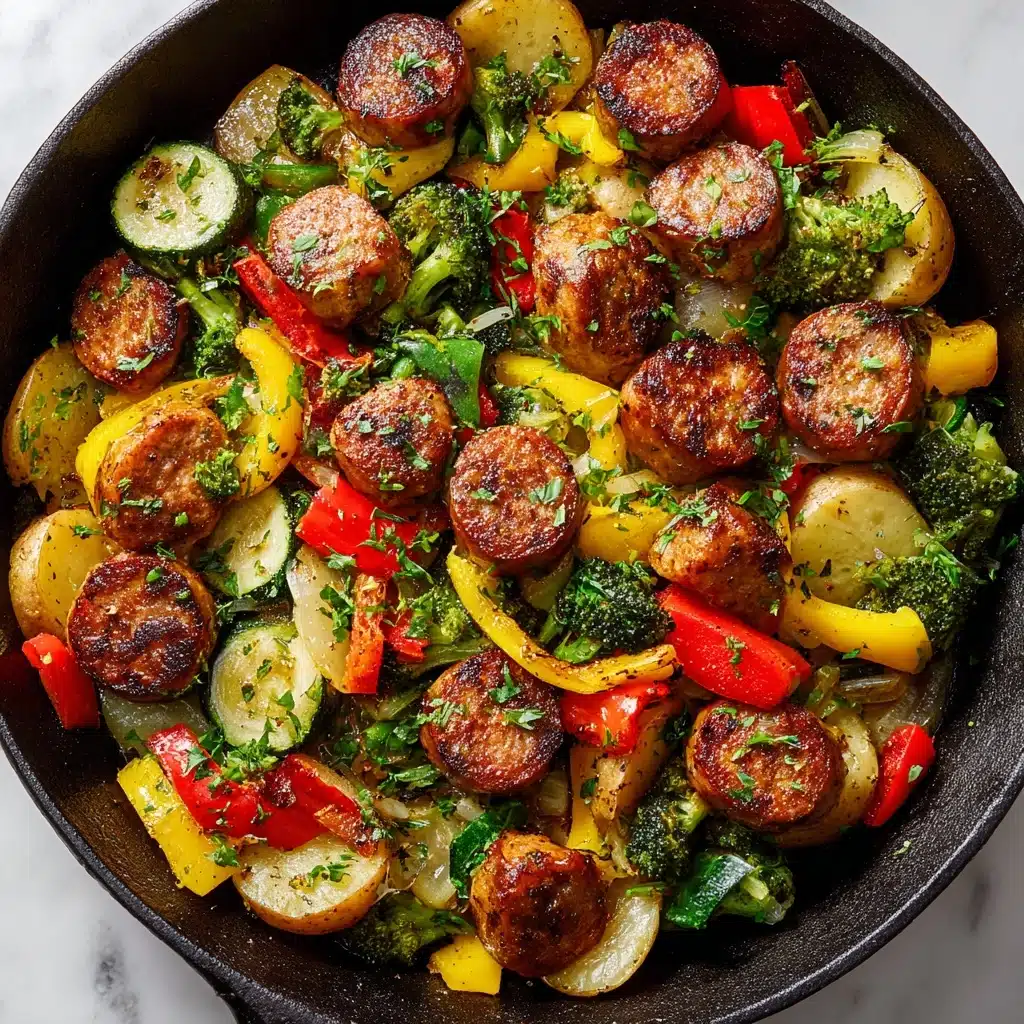 One Pan Sausage and Veggies Skillet Recipe - Recipe Image