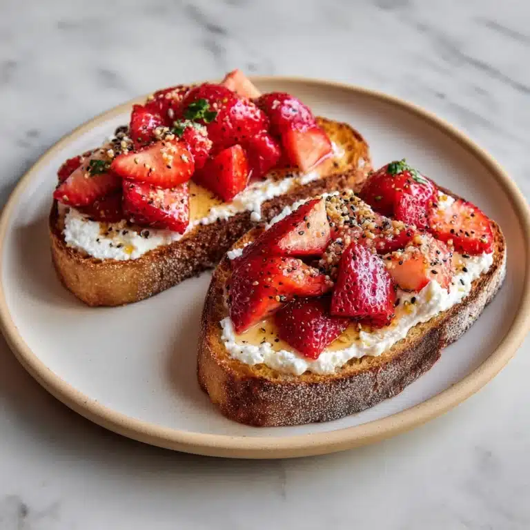 Roasted Strawberry Whipped Ricotta Toast Recipe