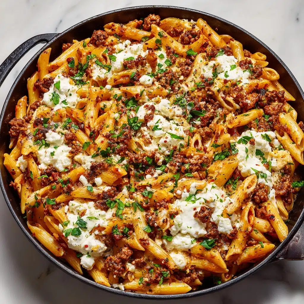 Cheesy Ground Beef Pasta Skillet Recipe - Recipe Image