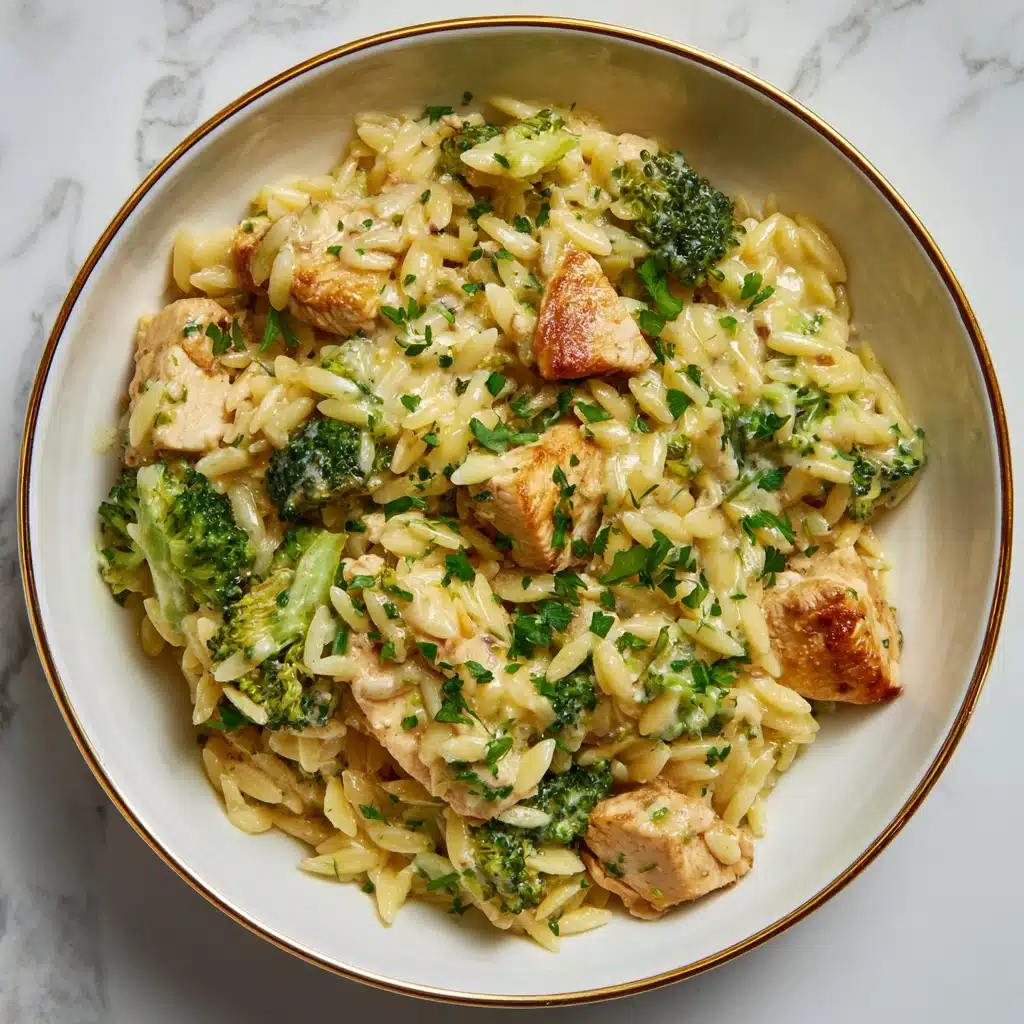Cheesy Chicken Broccoli Orzo Recipe - Recipe Image