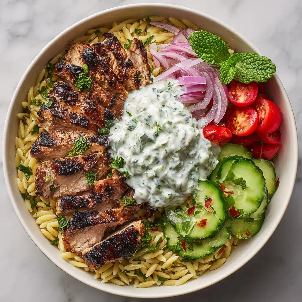 Greek Chicken Orzo Power Bowls Recipe - Recipe Image