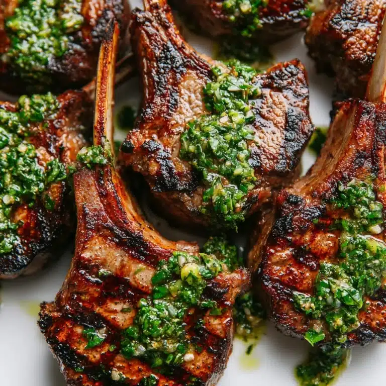 Lamb Chops with Garlic Mint Sauce Recipe