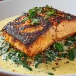 Pan-Seared Salmon with a Creamy Florentine Sauce Recipe