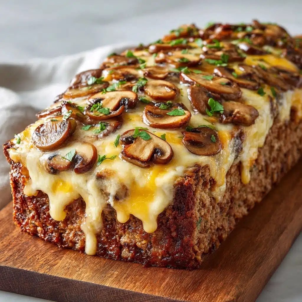 Mushroom Swiss Cheese Meatloaf Recipe - Recipe Image