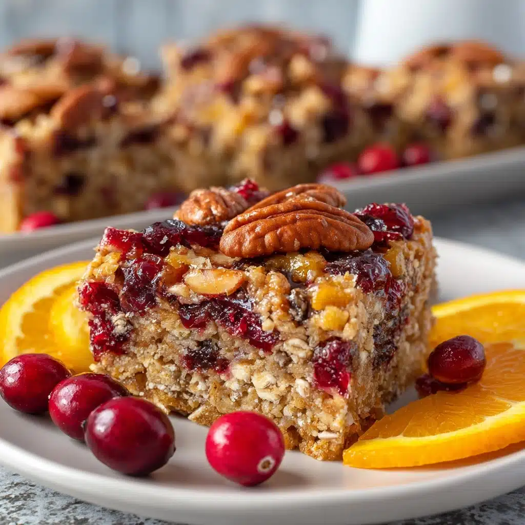 Cranberry, Orange & Pecan Oatmeal Bars Recipe - Recipe Image