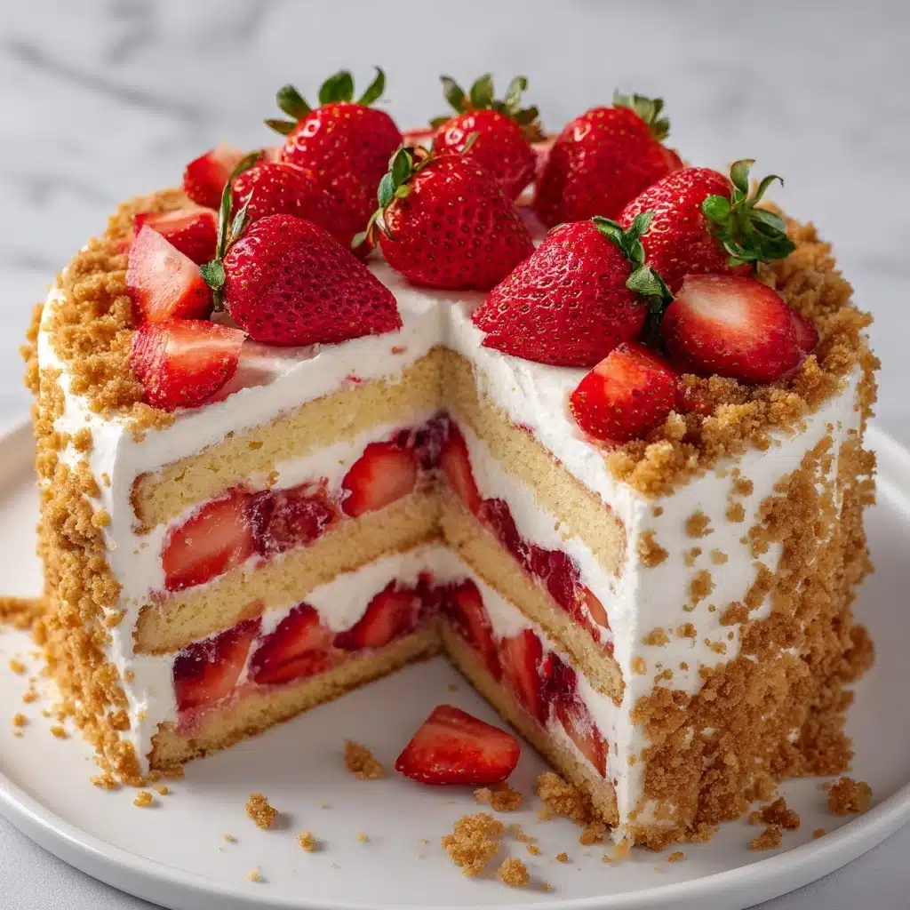 Strawberry Delight Crunch Cake Recipe - Recipe Image