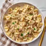 Creamy Ground Beef and Bowtie Pasta Recipe
