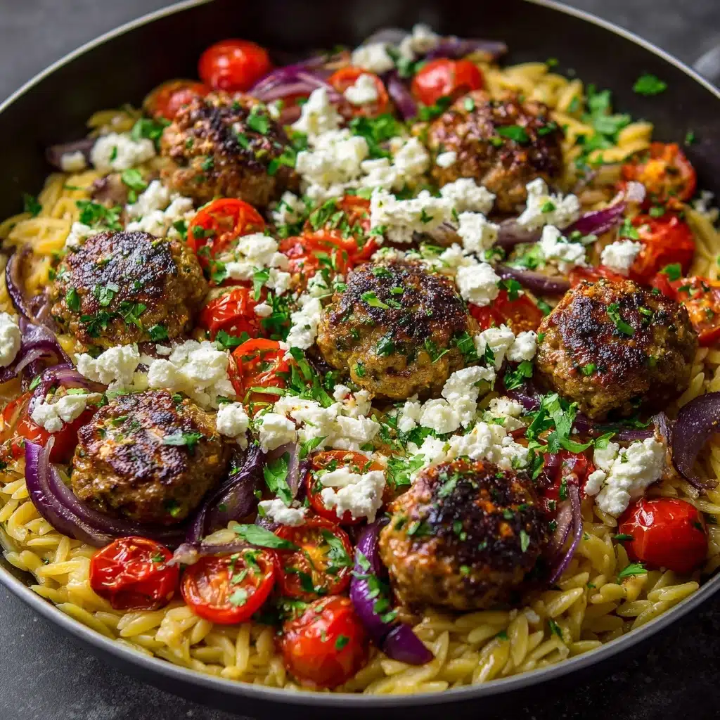Greek Meatballs and Orzo Skillet Recipe - Recipe Image