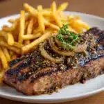 Ribeye Steak with French Onions and Fries Recipe