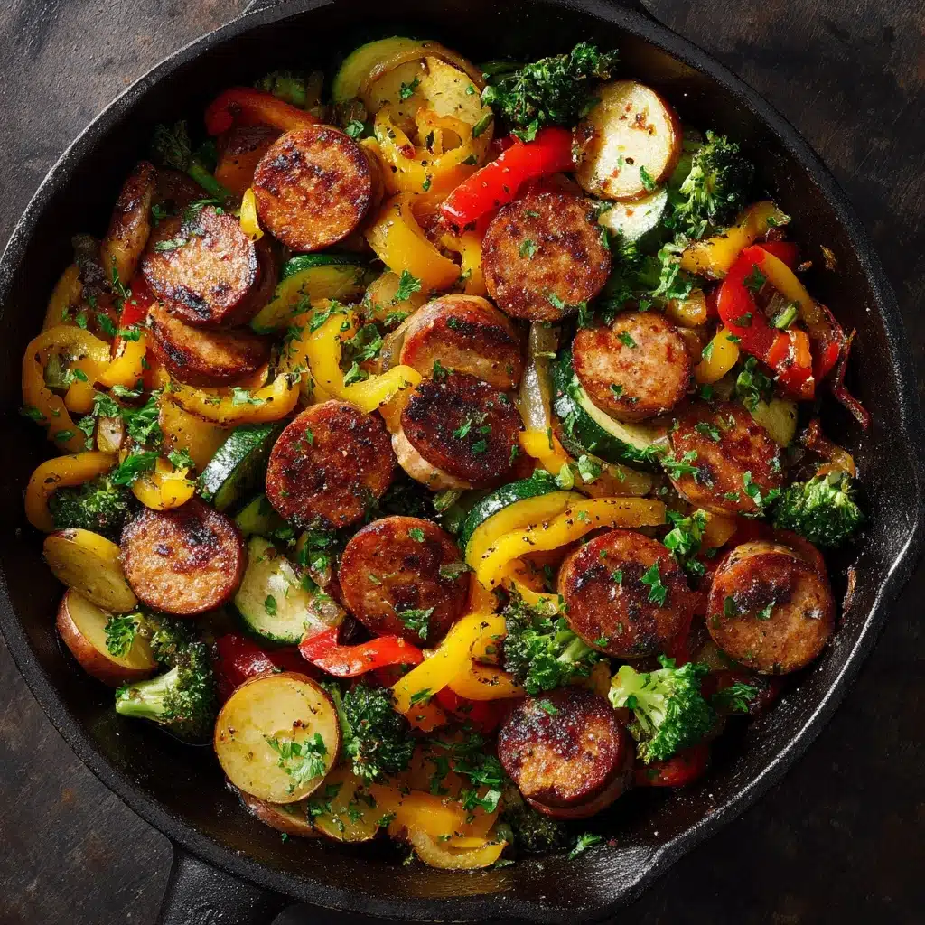One Pan Sausage and Veggies Skillet Recipe - Recipe Image