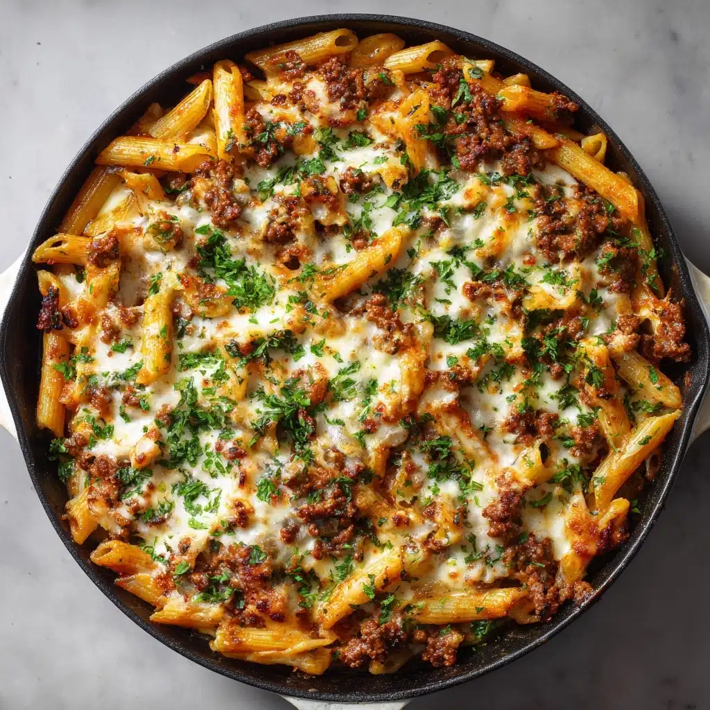 Cheesy Ground Beef Pasta Skillet Recipe - Recipe Image