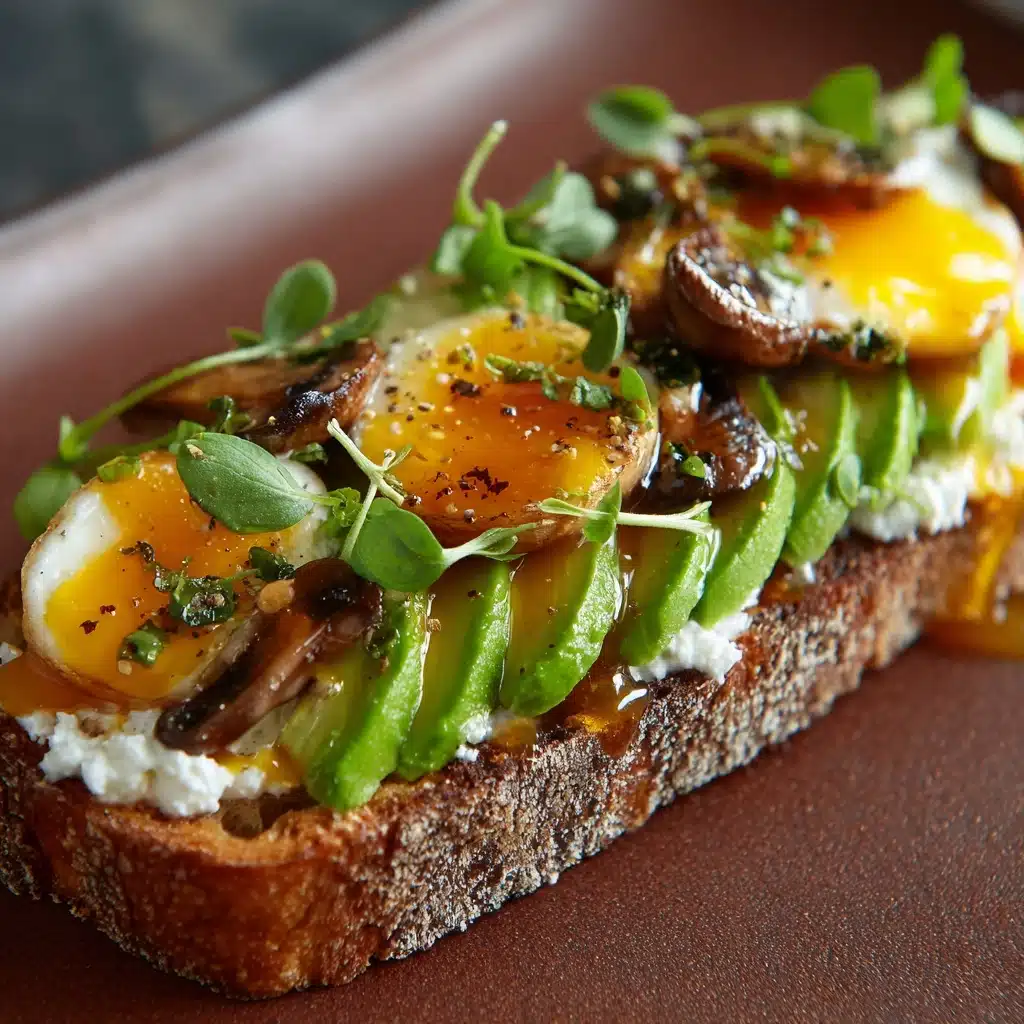 Vegan Avocado Toast with Mushrooms and Vegan Ricotta Recipe - Recipe Image