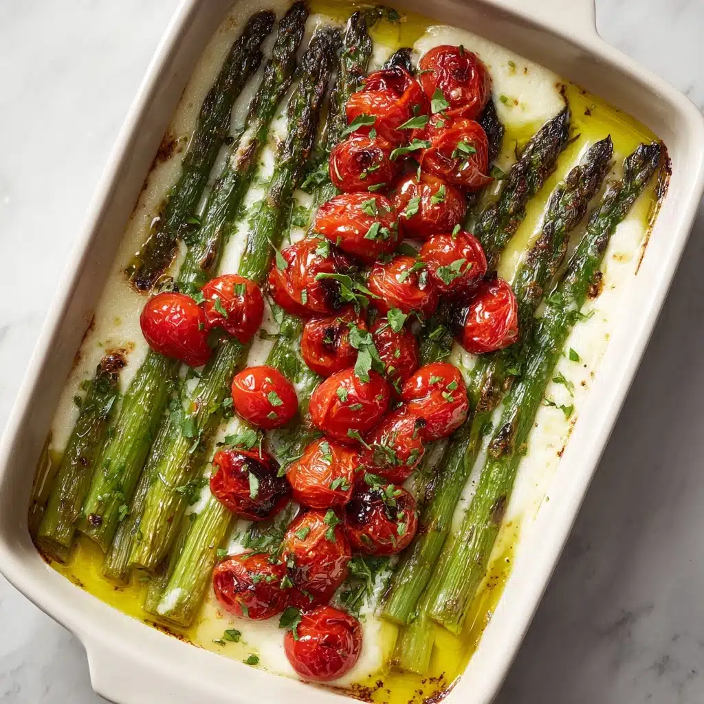 Oven Roasted Asparagus with Parmesan and Tomatoes Recipe - Recipe Image