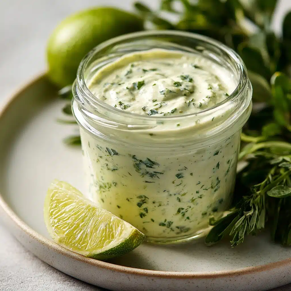 Creamy Garlic Lime Cilantro Sauce With Jalapeños Recipe - Recipe Image