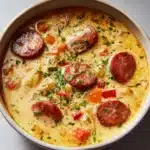 Cheesy Rotel Soup with Smoked Sausage Recipe