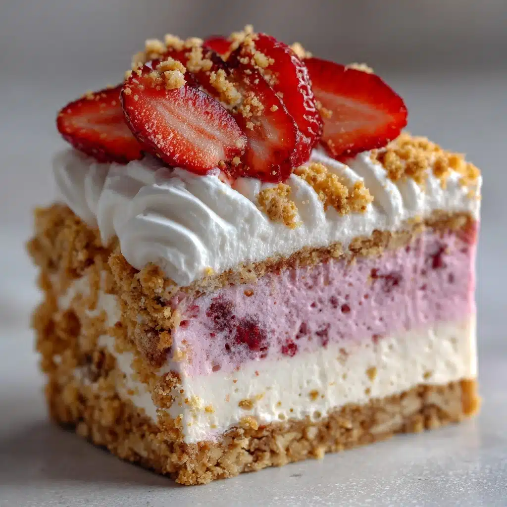 No-Bake Strawberry Crunch Cheesecake Recipe - Recipe Image