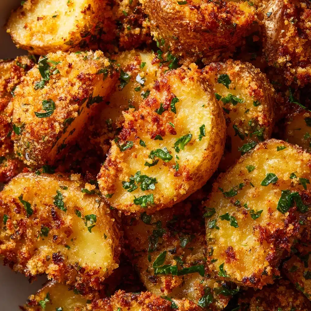 Crispy Garlic Parmesan Crusted Potatoes Recipe - Recipe Image