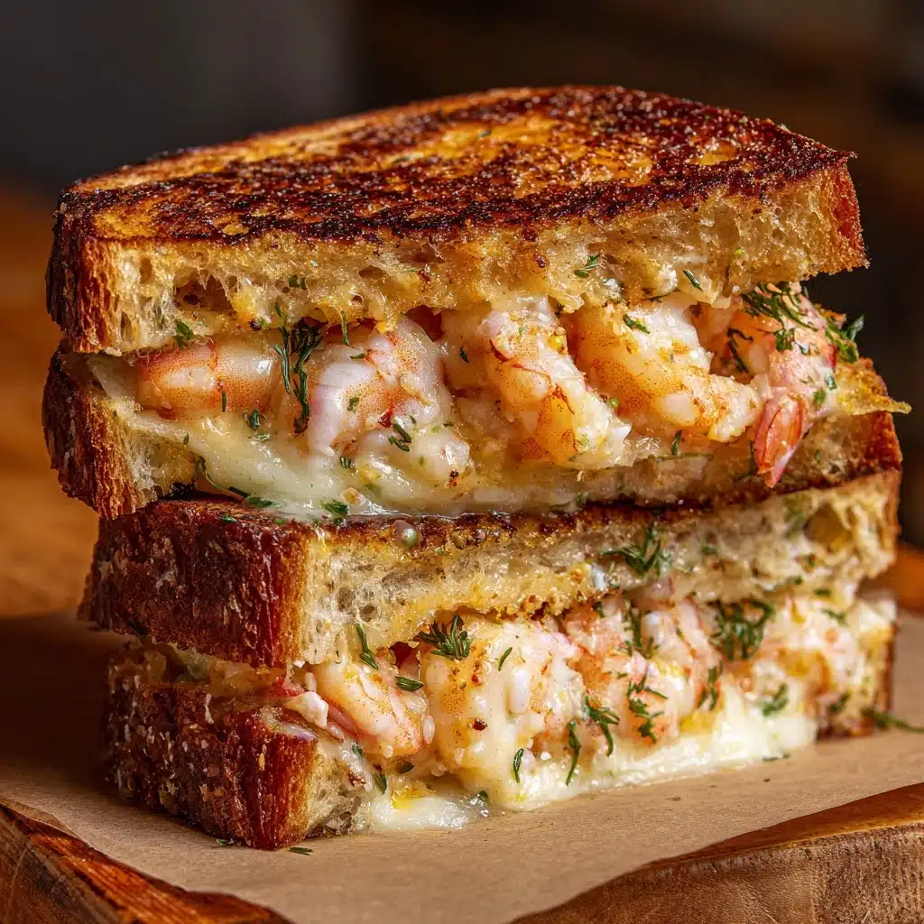 Cheesy Garlic Shrimp Grilled Cheese Recipe - Recipe Image