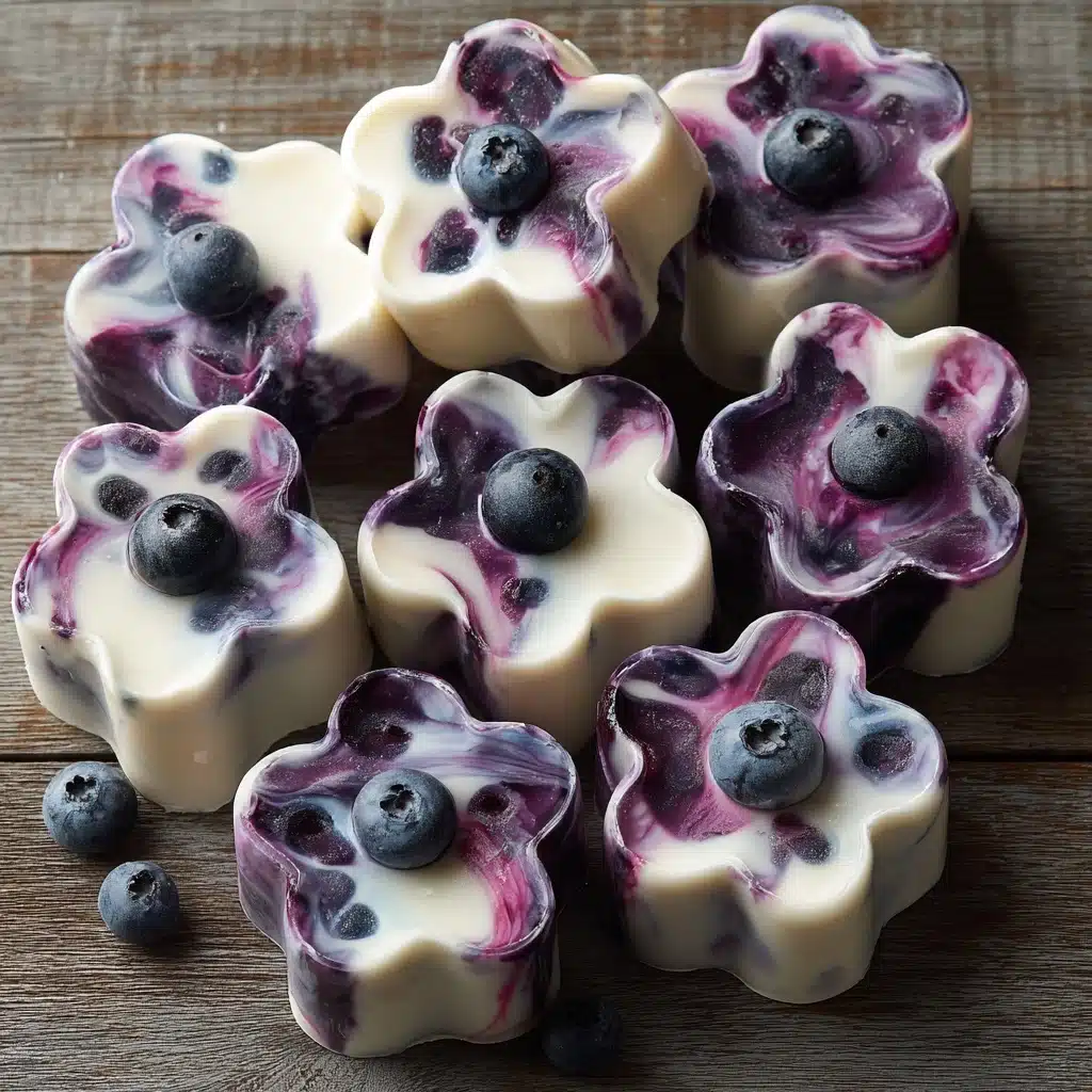 Blueberry Yogurt Swirl Dog Paw Treats Recipe - Recipe Image