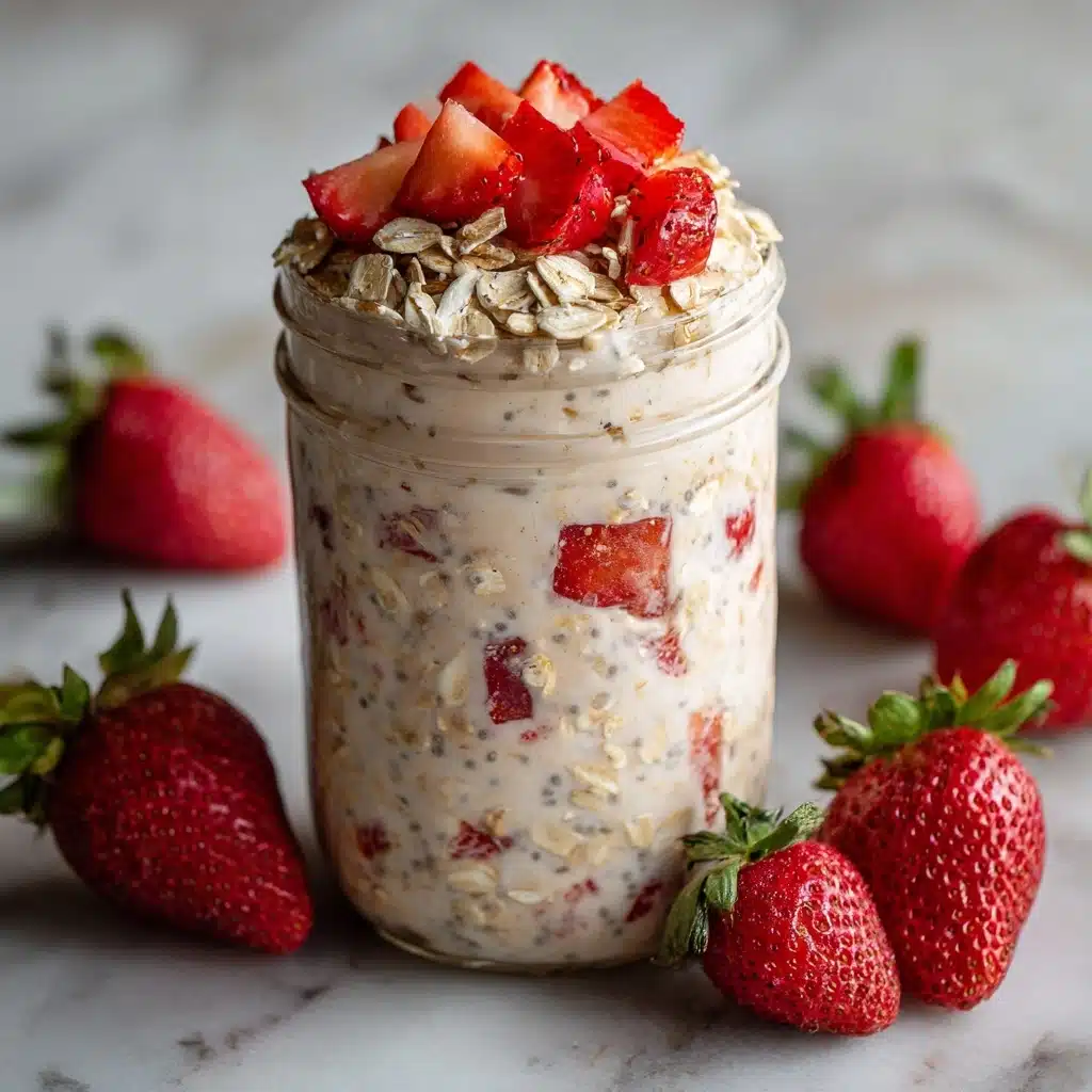Strawberries and Cream Overnight Oats Recipe - Recipe Image