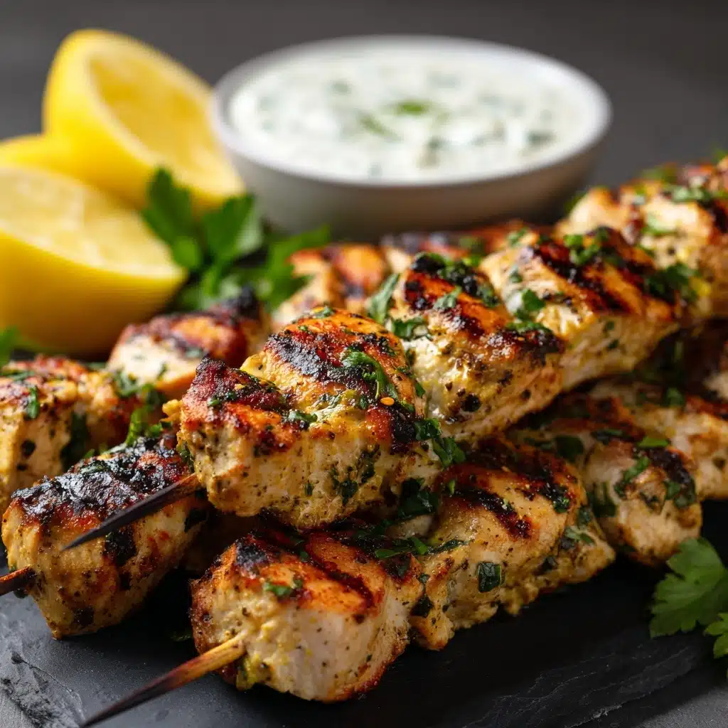 Greek Lemon Chicken Skewers with Tzatziki Sauce Recipe