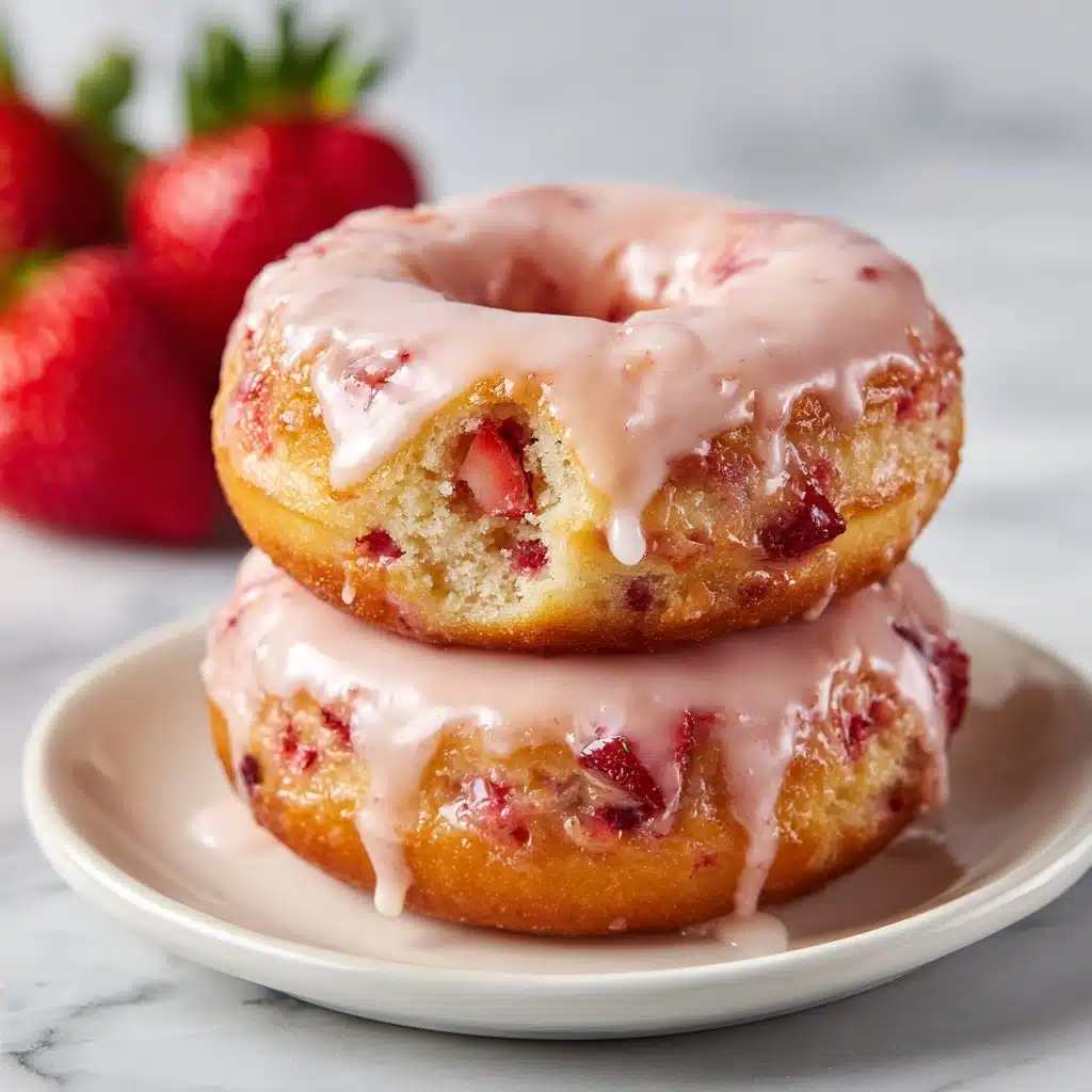Strawberry Cake Donuts Recipe - Recipe Image