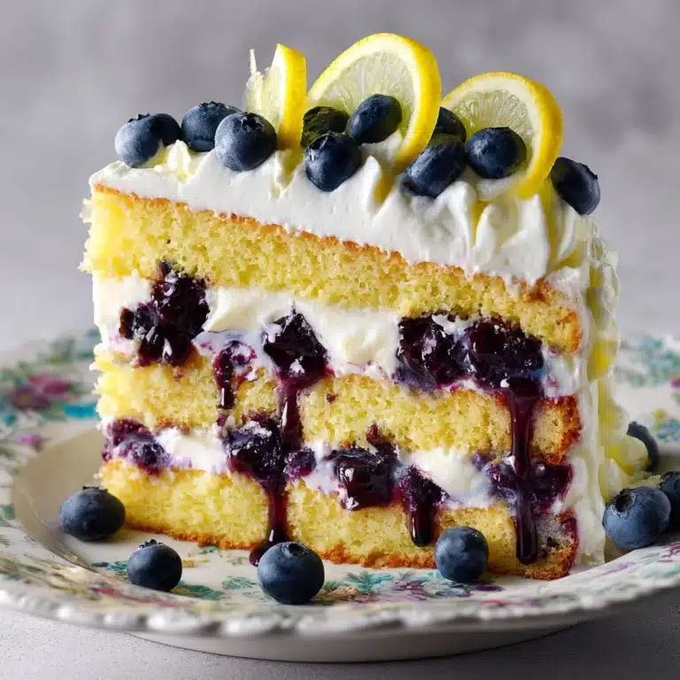 No-Bake Lemon Dazzling Blueberry Cream Cake Recipe