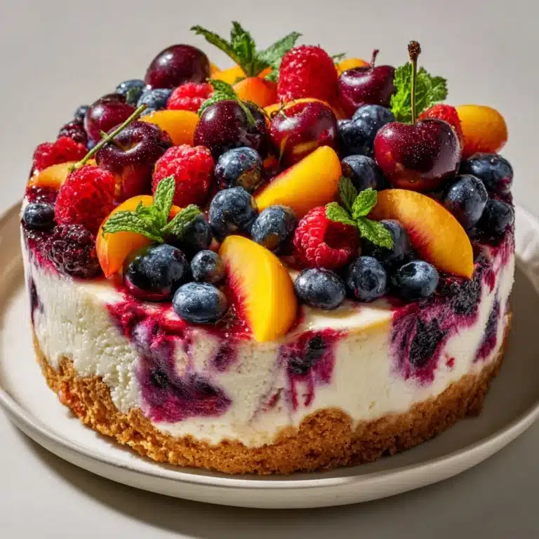 Summer Berry and Peach Cheesecake Recipe