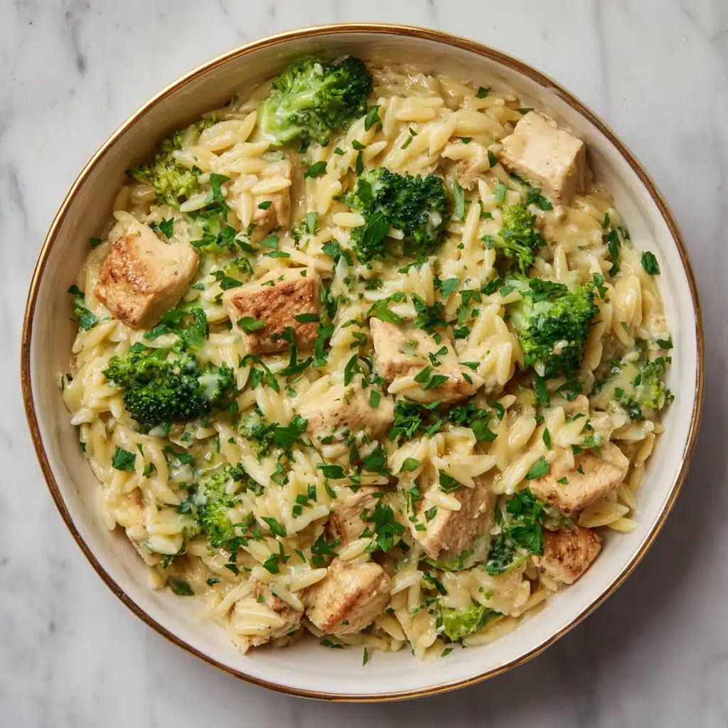 Cheesy Chicken Broccoli Orzo Recipe - Recipe Image