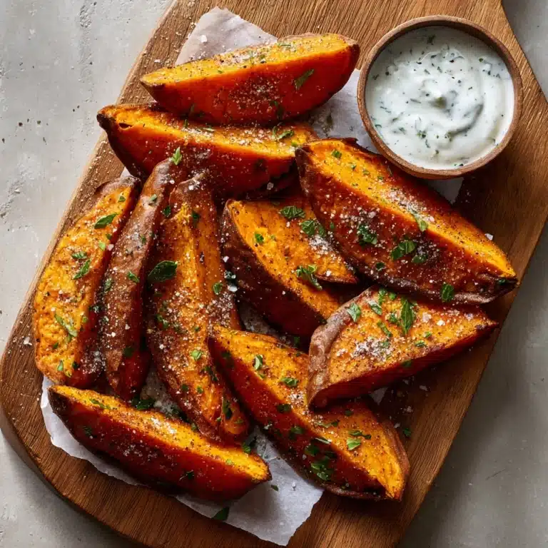 Garlic Parmesan Sweet Potato Wedges Recipe