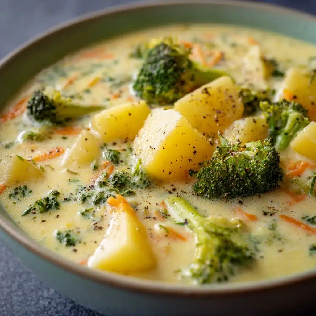 Cheddar Broccoli Potato Soup Recipe - Recipe Image