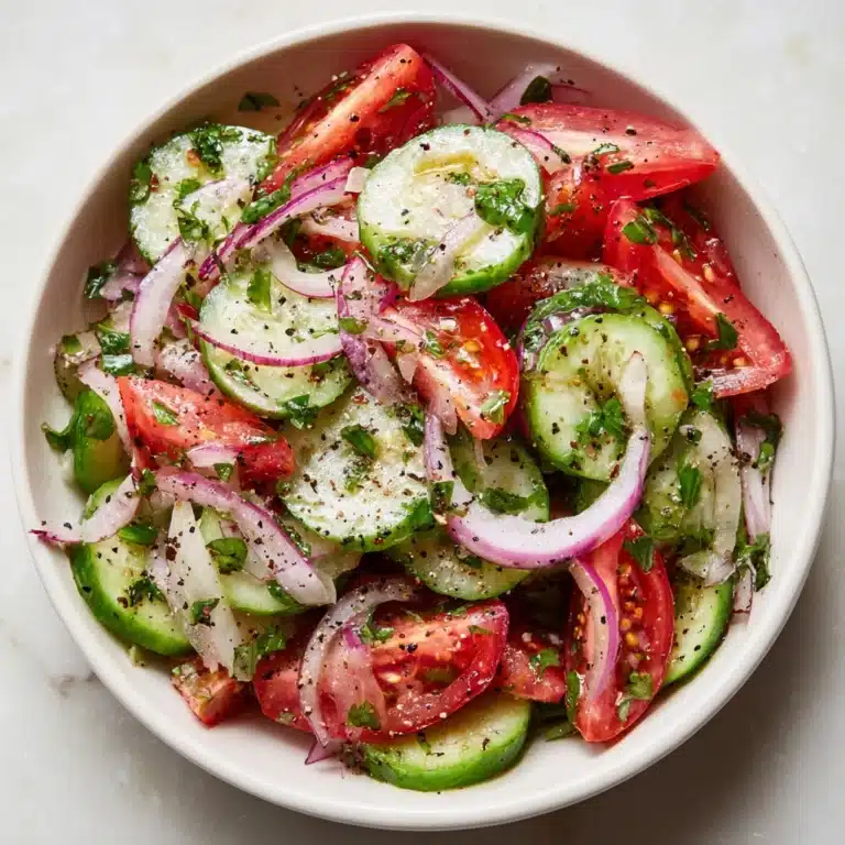 Cucumber, Onion, and Tomato Salad Recipe