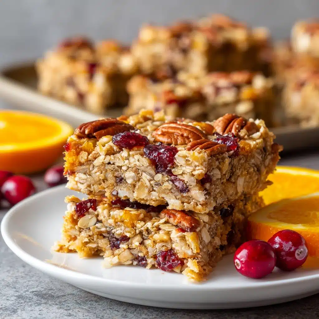 Cranberry, Orange & Pecan Oatmeal Bars Recipe - Recipe Image