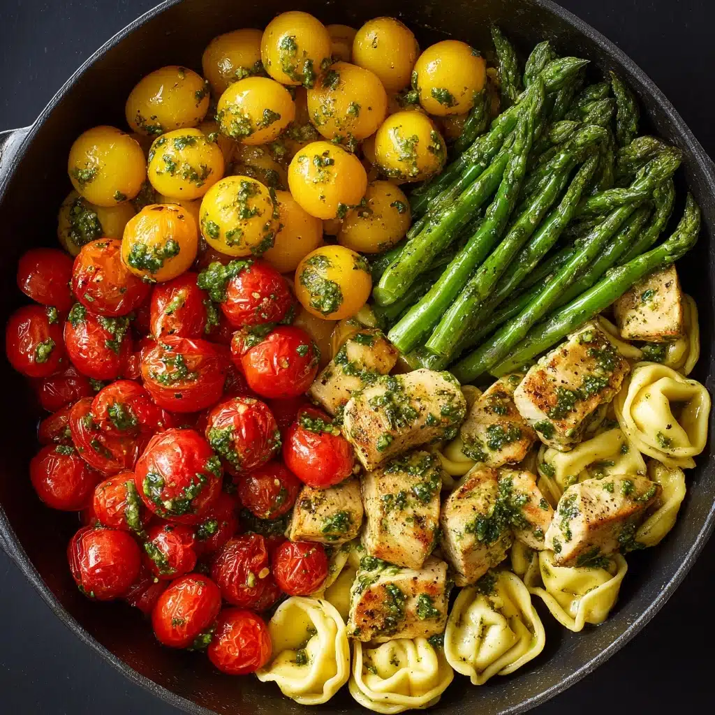 Pesto Chicken Tortellini and Veggies Recipe - Recipe Image