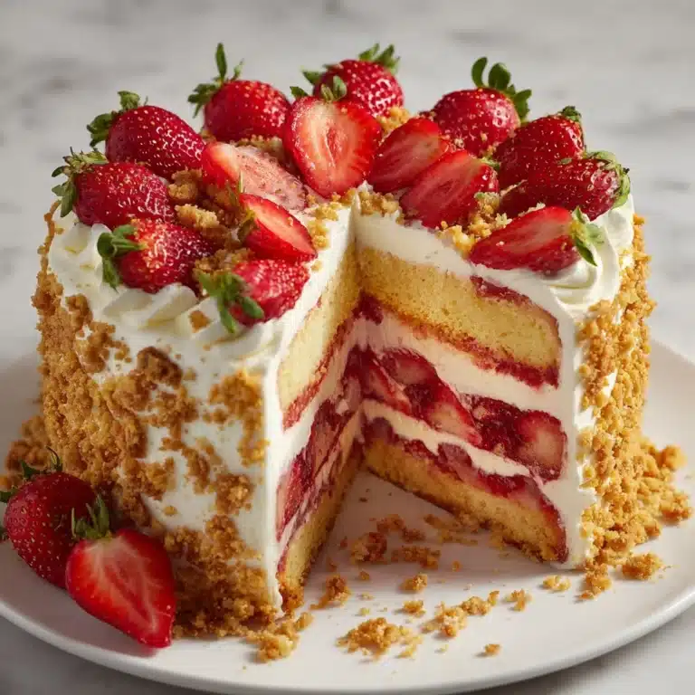 Strawberry Delight Crunch Cake Recipe