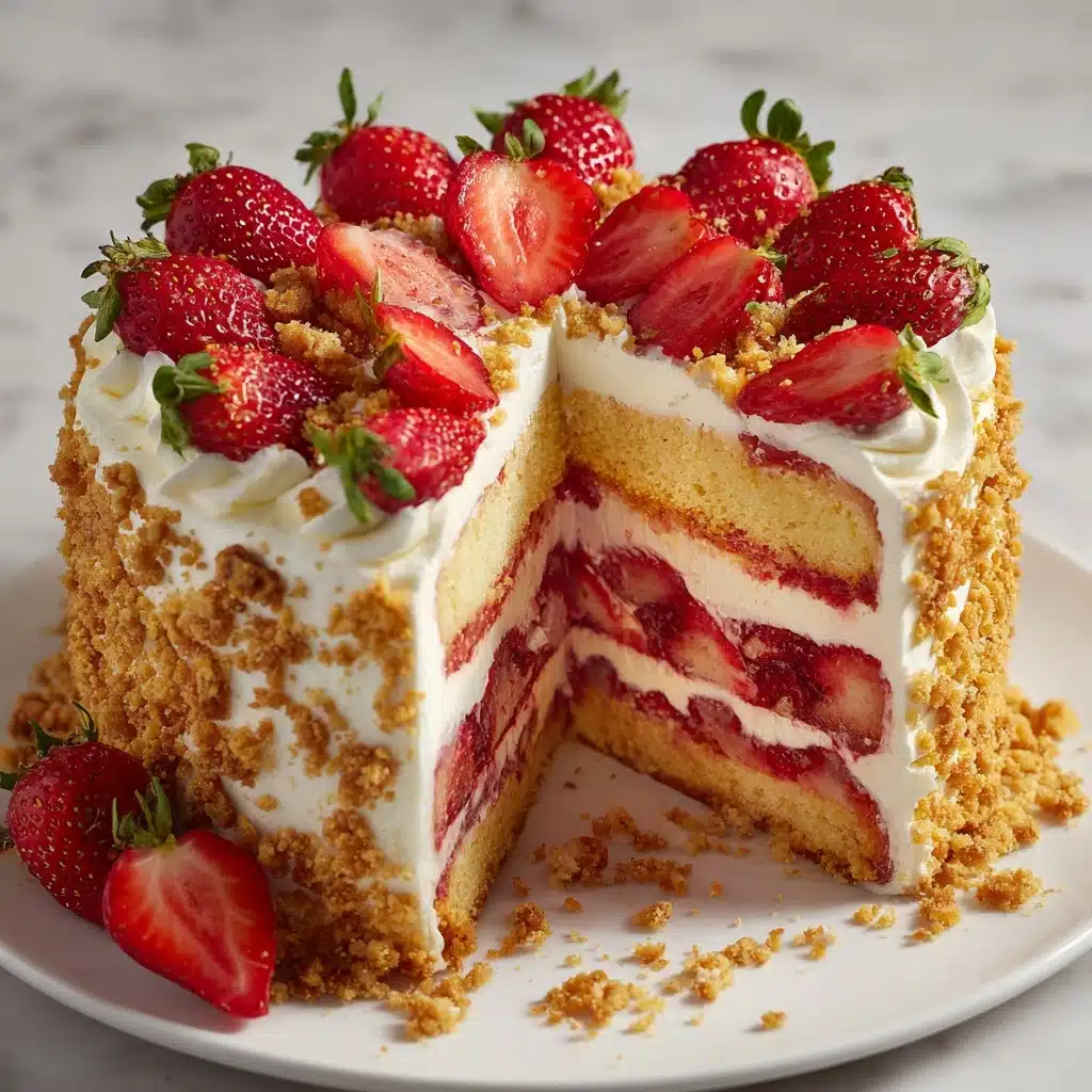 Strawberry Delight Crunch Cake Recipe - Recipe Image
