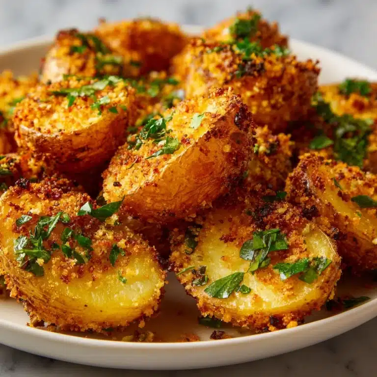 Crispy Garlic Parmesan Crusted Potatoes Recipe
