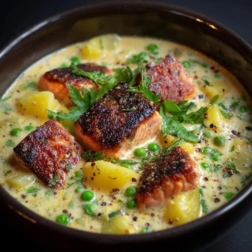 Creamy Blackened Salmon Chowder Recipe - Recipe Image