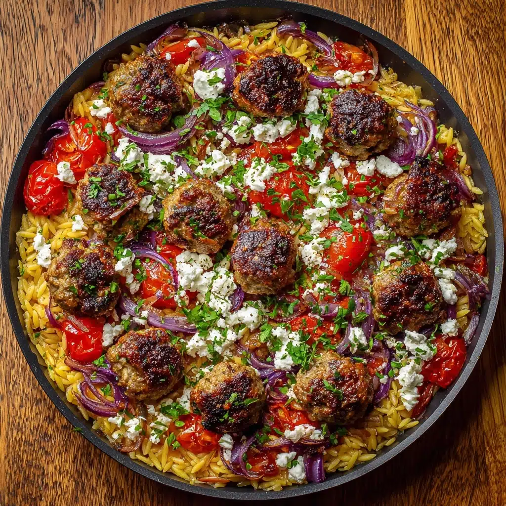 Greek Meatballs and Orzo Skillet Recipe